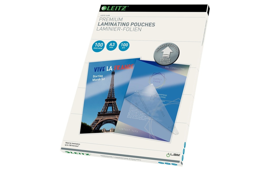 LEITZ Poches laminer A3 100 Micron (100 pces)