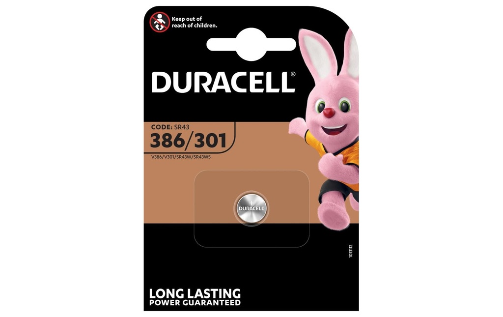 [135016000] DURACELL Piles boutons SR43 386/301