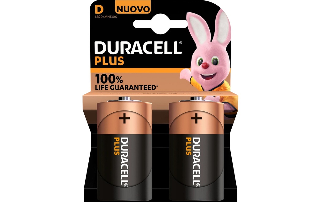 [135141988] DURACELL Pile Plus LR20/MN1300 D (2 pces)