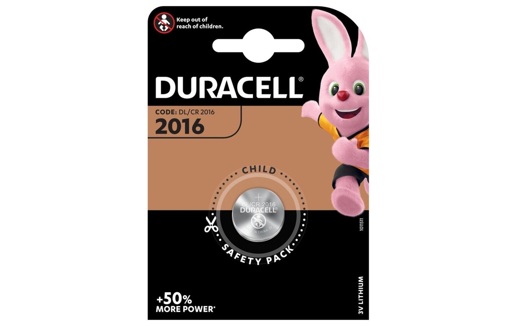 [135203884] DURACELL Pile bouton CR 2016 Bli de 2 (2 pces)