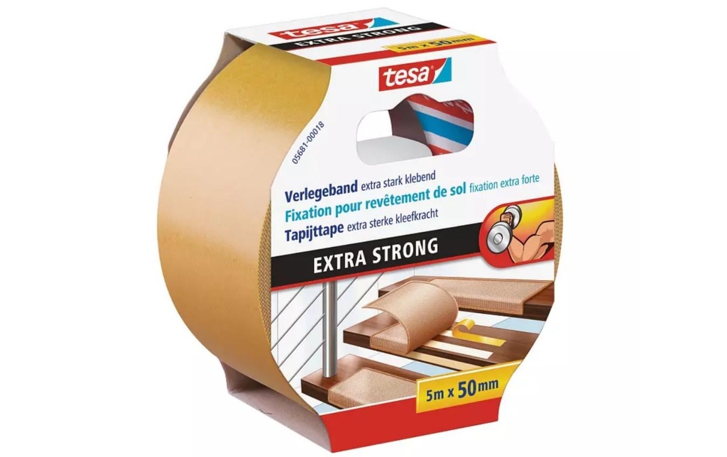tesa Ruban adhésif extra fort 50 mm x 5 m, Blanc