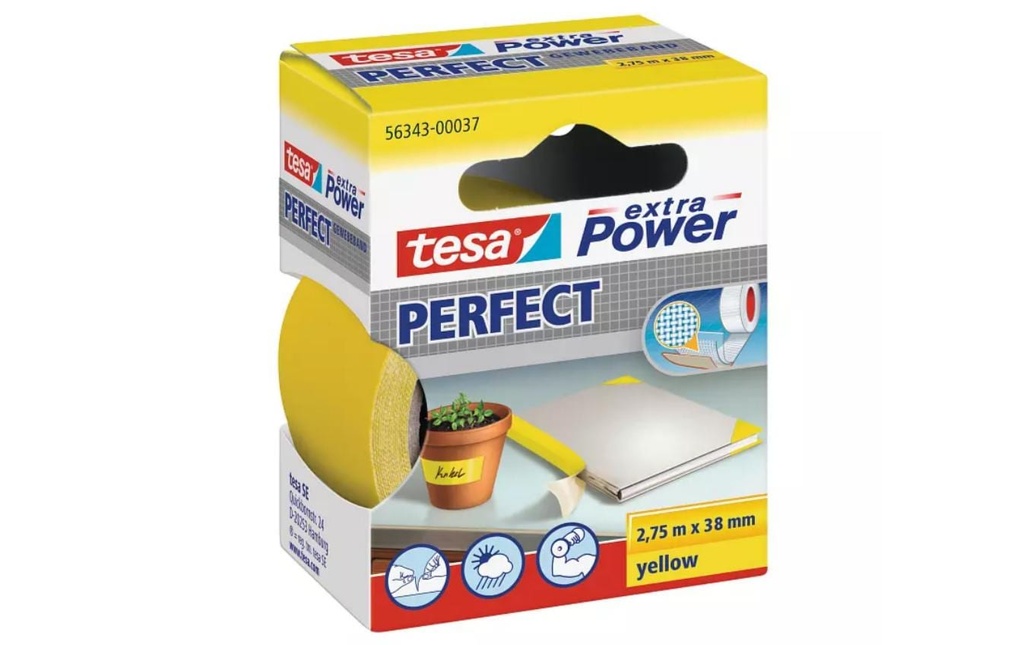 TESA Ruban tissu 38mmx2.75m jaune (275 pces)