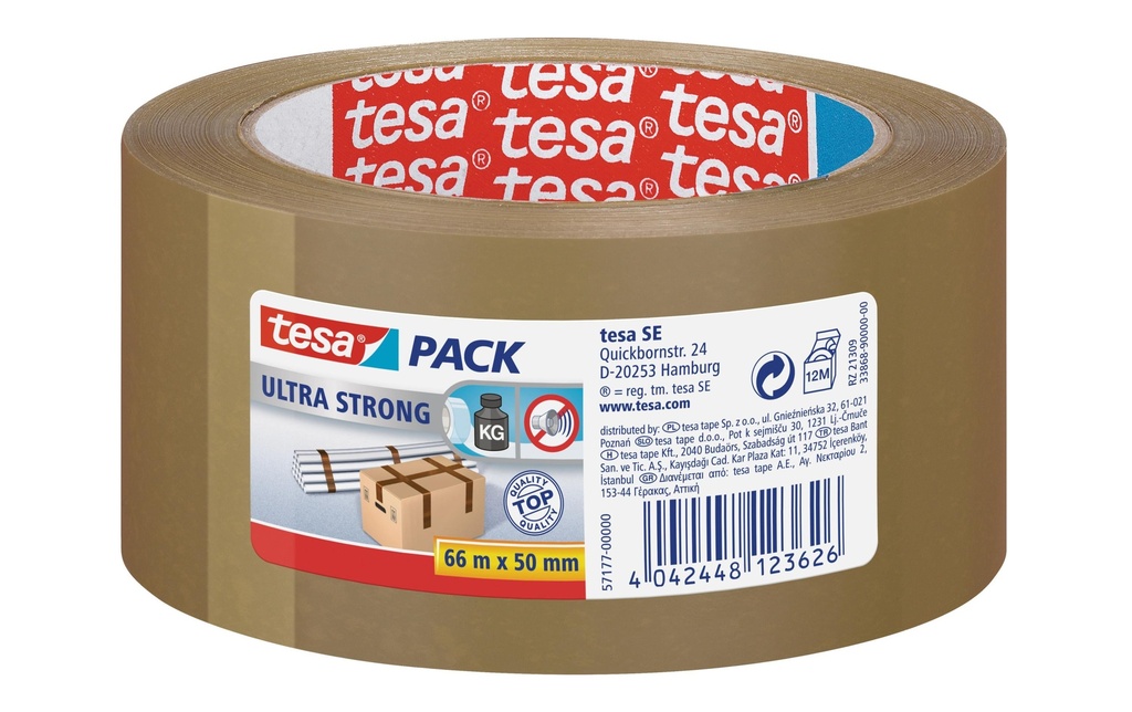 tesa Ruban adhésif ultrastrong 50 mm x 66 m, 1 rouleau Brun