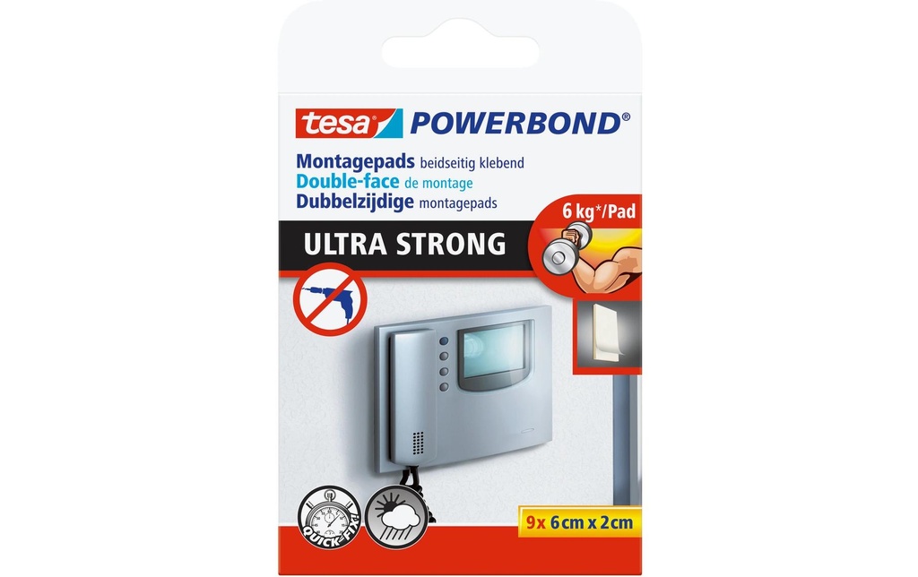 TESA Pads montage UltraStrong 6x2cm (9 pces)
