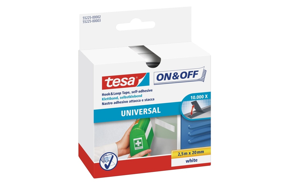 [151552252] TESA Rub.velcro on&off 2.5mx20mm bl (250 pces)