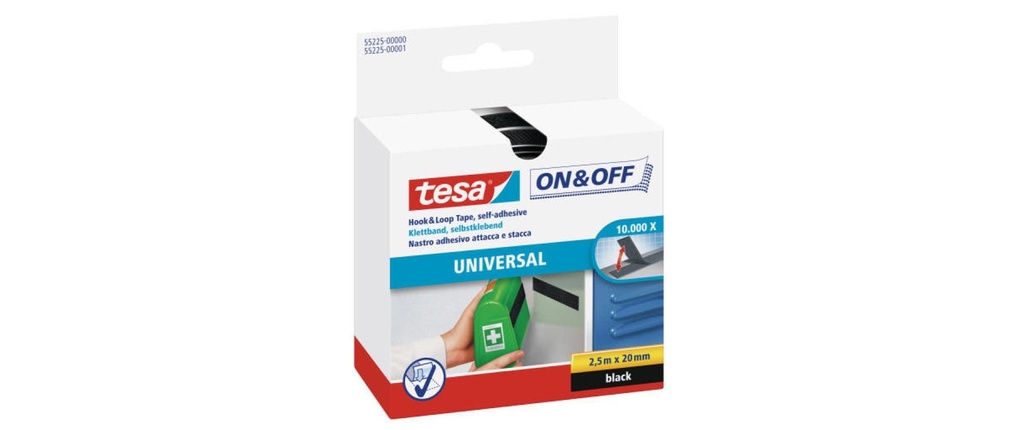 [151552259] TESA Rub.velcro on&off 2.5mx20mm no (250 pces)