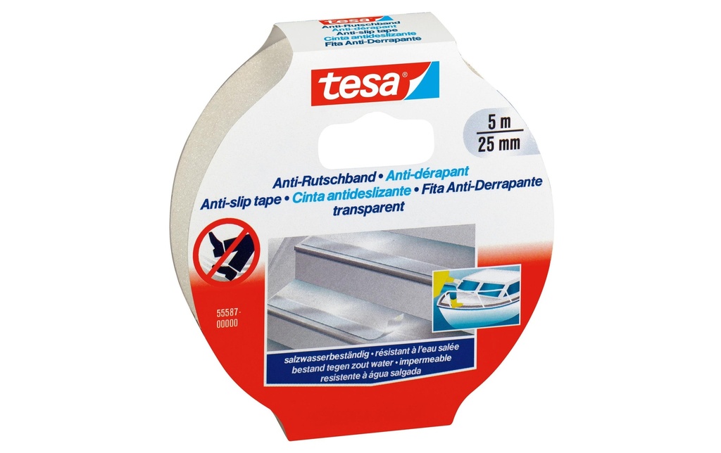 TESA Ruban anti-glisse tran.5mx25mm (5 pces)