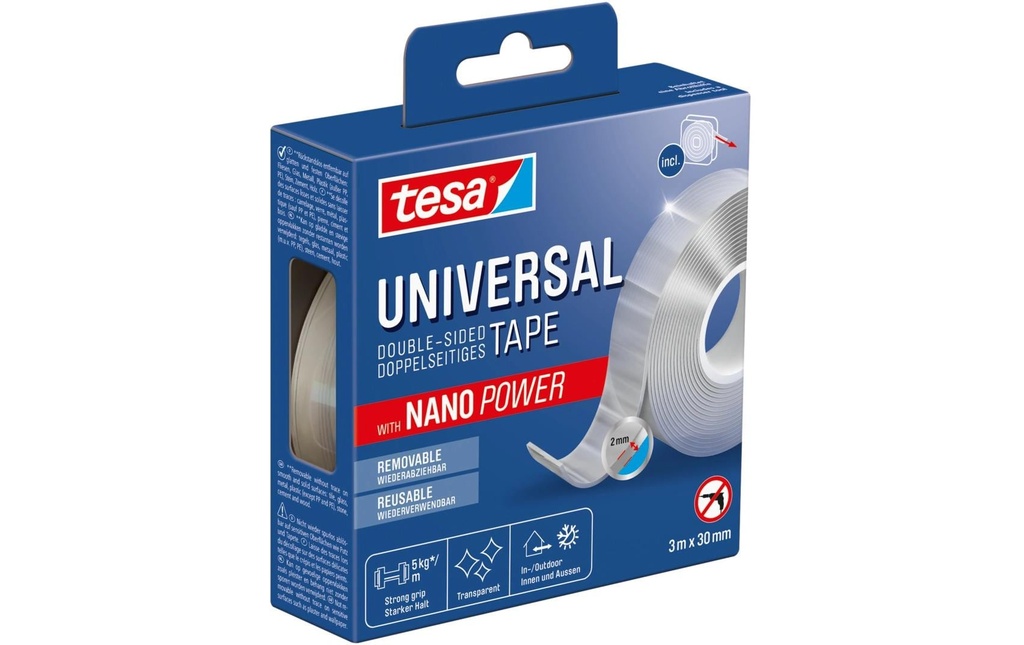 TESA Ruban double-face 3mx30mm Nano