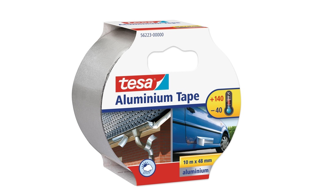tesa Ruban adhésif en aluminium 50 mm x 10 m, Argenté