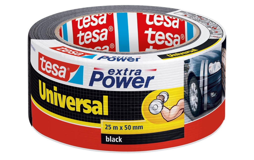 tesa Ruban adhésif extra Power Universal 50 mm x 25 m, Noir