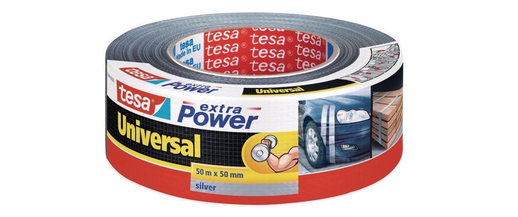 tesa Ruban adhésif extra Power Universal 50 mm x 50 m, Argenté