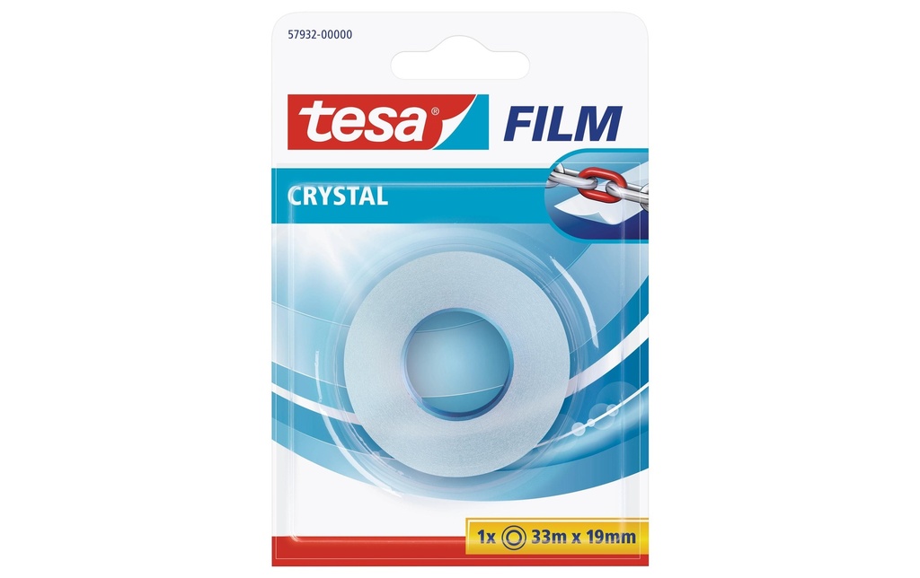 tesa Ruban adhésif crystal 19 mm x 33 m, 1 rouleau Transparent