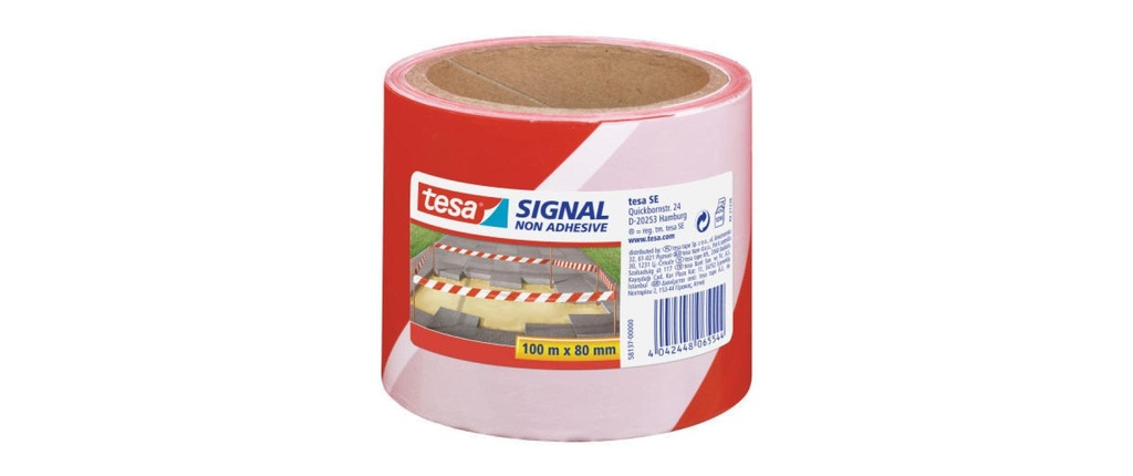 TESA Ruban de signal.80mmrouge/blan (100 pces)
