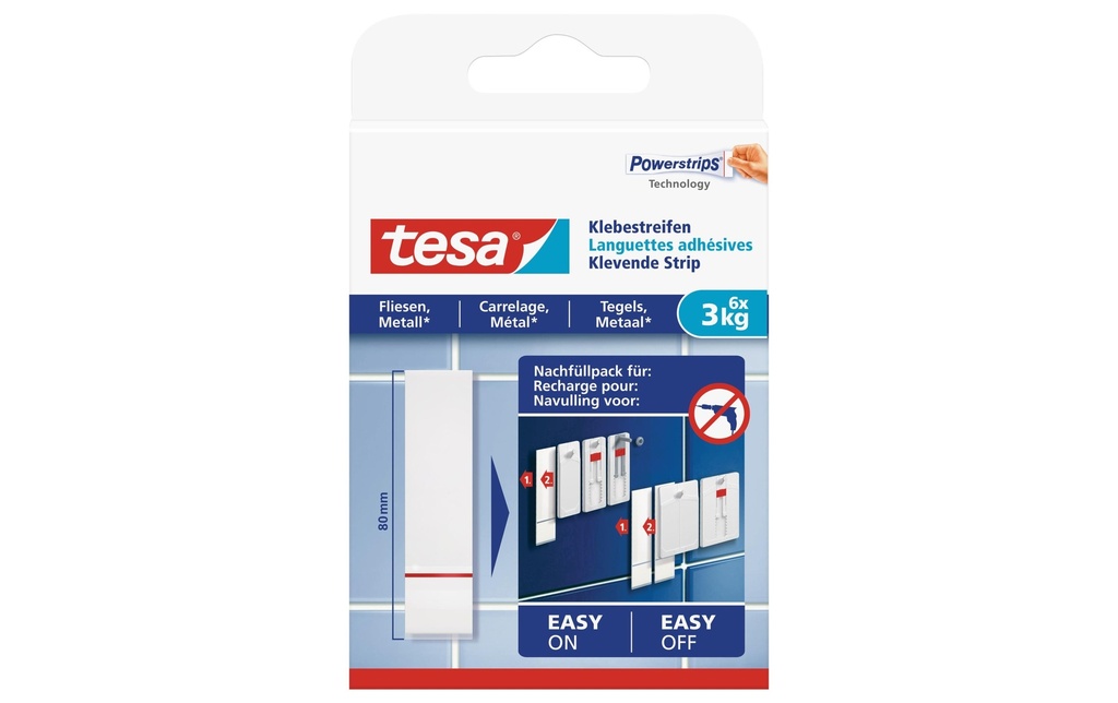 TESA Powerstrips carrelage 3kg (6 pces)