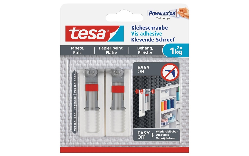 TESA Powerstrips vis tap.&crép. 1kg (2 pces)