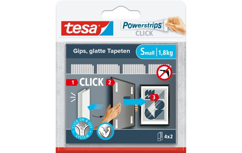 TESA Powerstrips Click Small 4x2 (4 pces)