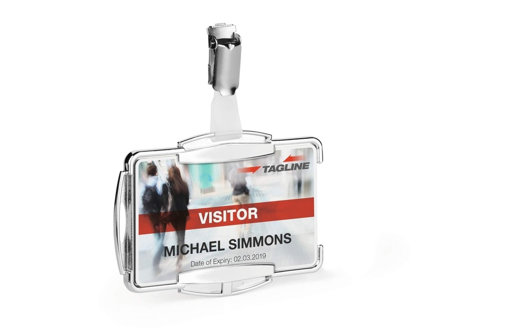 DURABLE Porte-carte RFID Boîte rigide avec clip pour 1 carte d'identité, 10 pièces