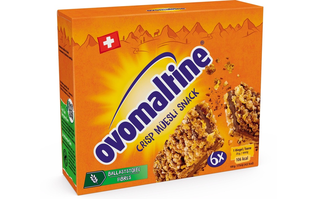 OVOMALTINE Ovo Crisp muesli snack 6x25g (6 pces)