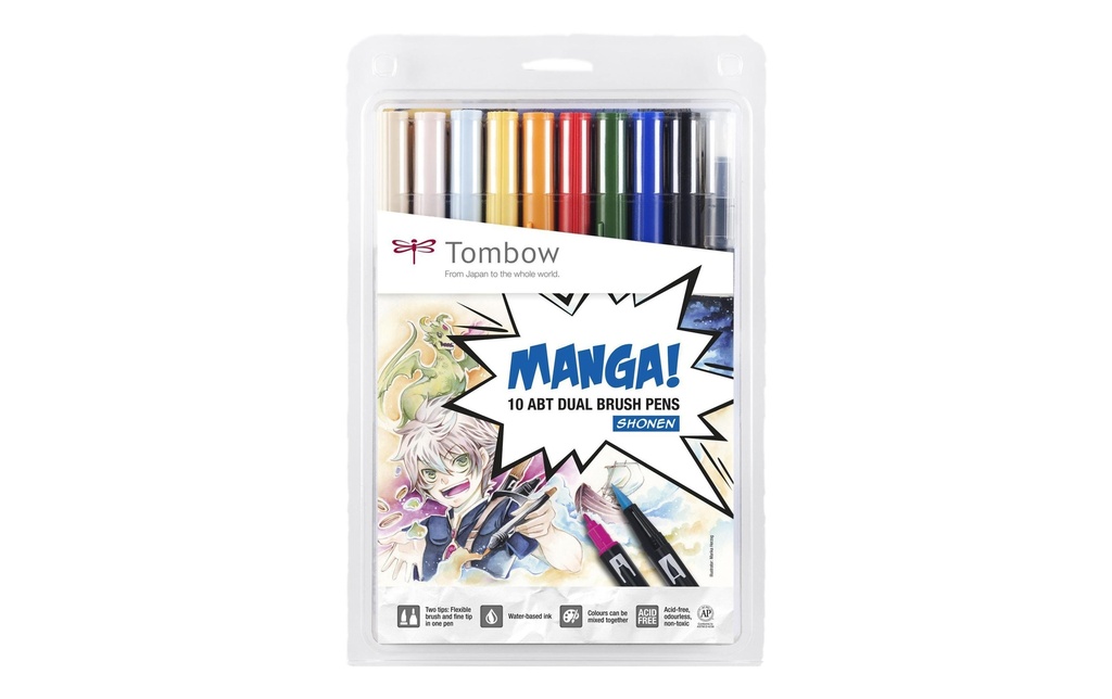 TOMBOW Tombow brush pen Manga Shonen (10 pces)