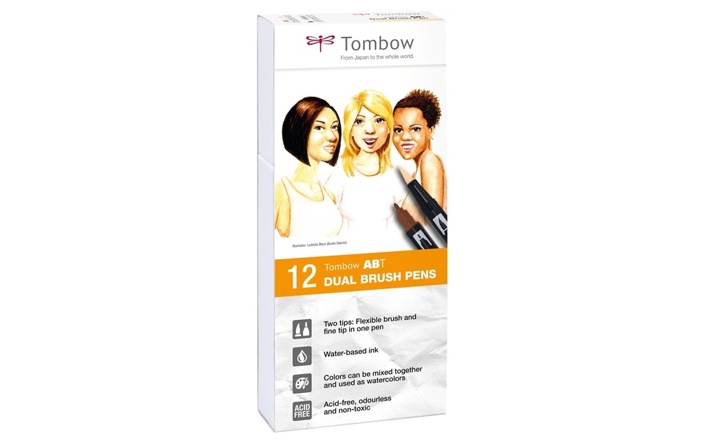 TOMBOW Tombow brush pen coul.Portrait (12 pces)