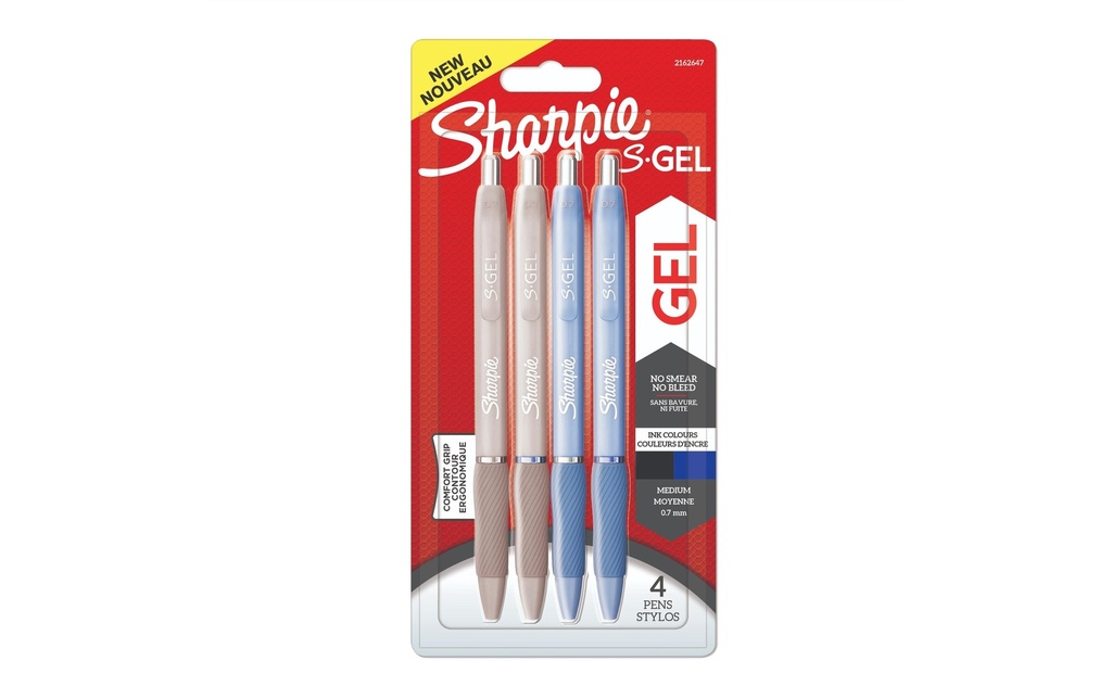 SHARPIE Stylo S-Gel noir/bleu (4 pces)
