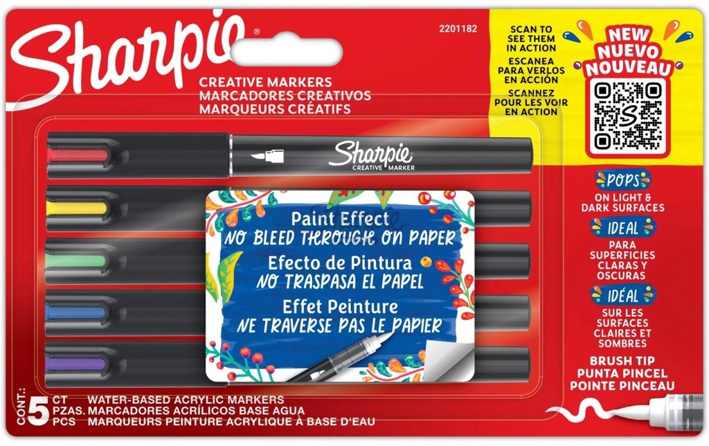 SHARPIE Marq.acryl.Kreativ poi.pinc.5p (5 pces)