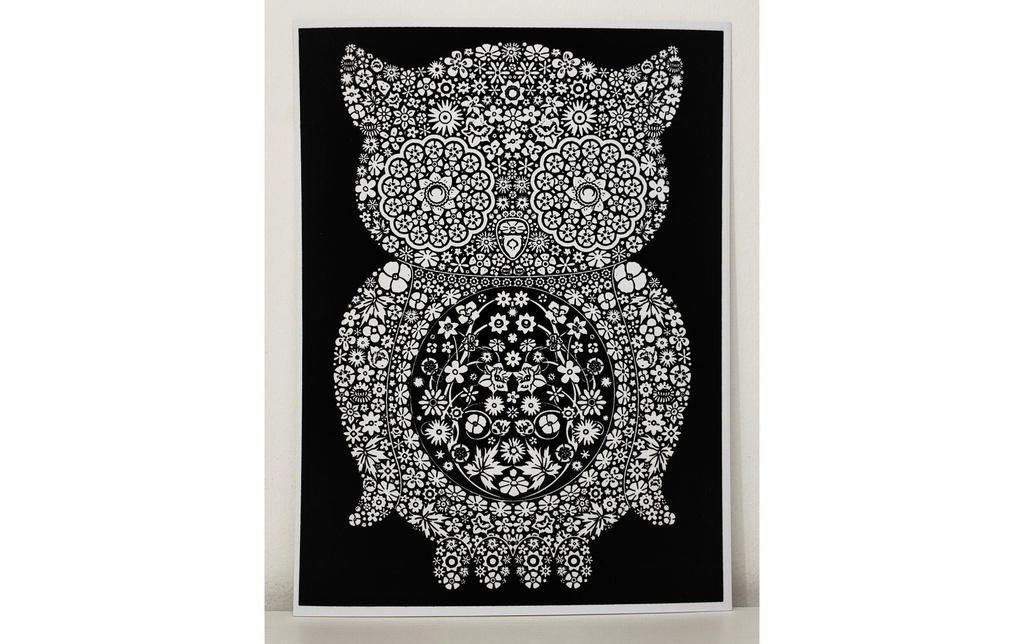 TATARUGA Image de velours A3 hibou