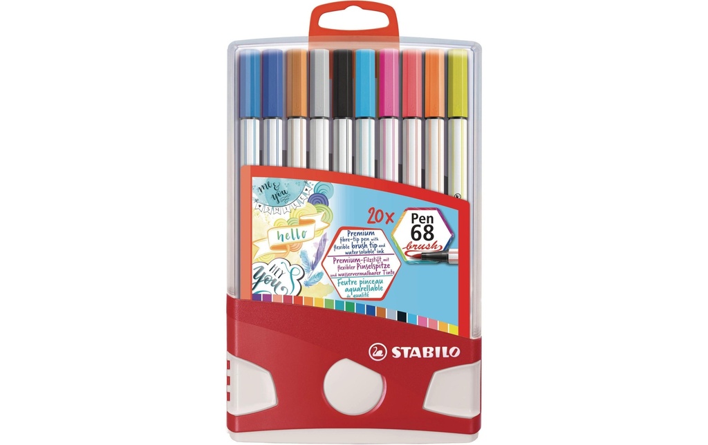 STABILO Pen 68 brush étui (20 pces)