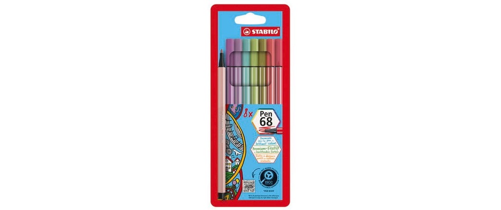 STABILO Pen 68 étui (8 pces)
