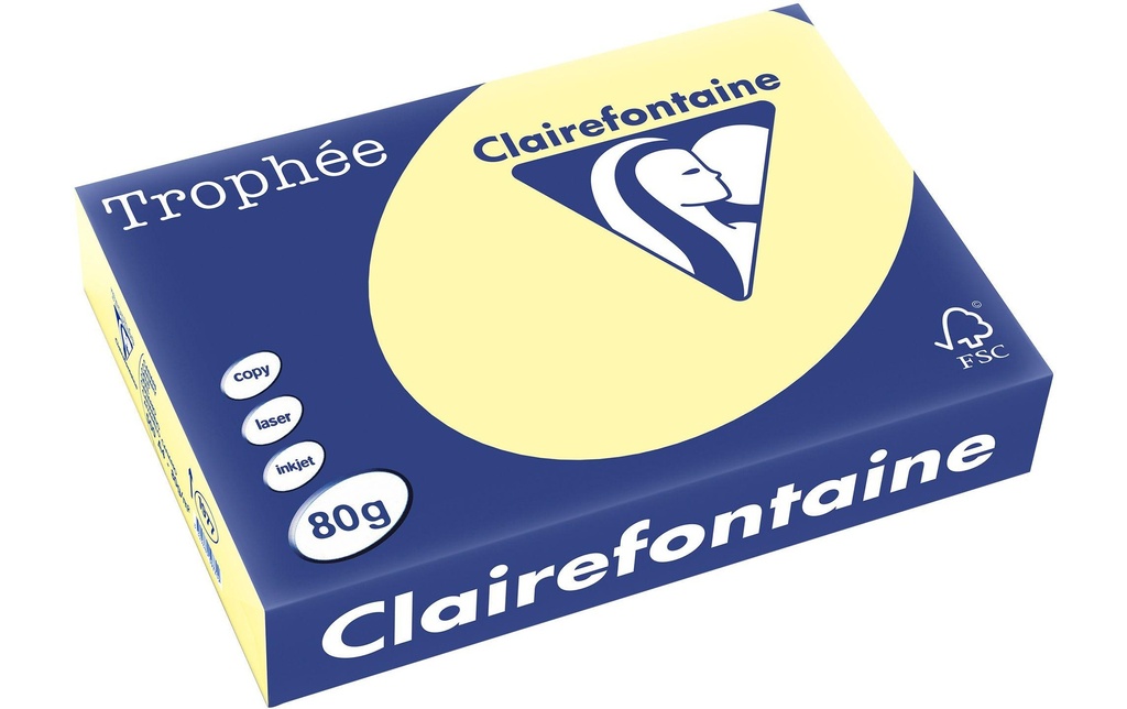CLAIREFONTAINE Pap.copie A4 80g jaune (500 pces)
