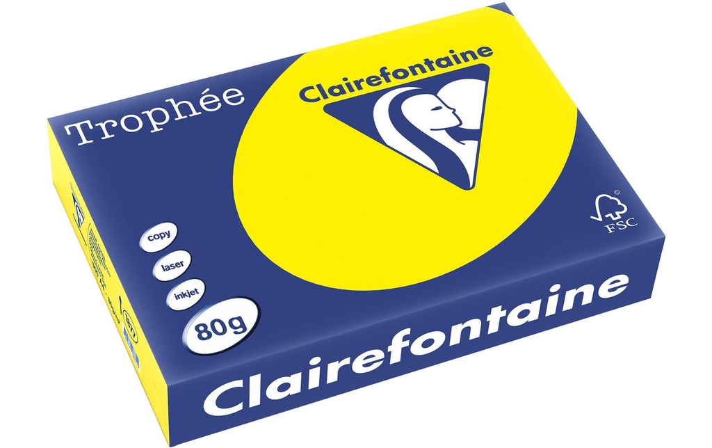 CLAIREFONTAINE Pap.copie A4 80g jaune soleil (500 pces)
