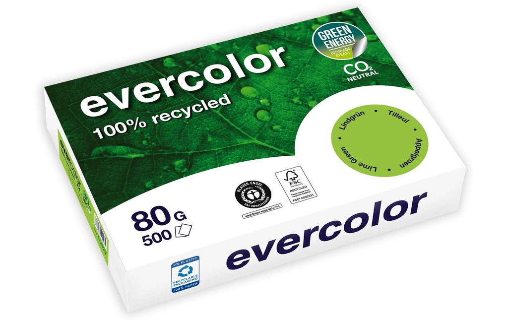 CLAIREFONTAINE Pap.copie A4 80g vert lime (500 pces)