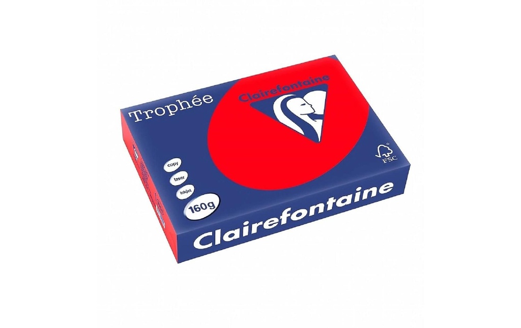 CLAIREFONTAINE Pap.copie A4 160g rouge corai (250 pces)