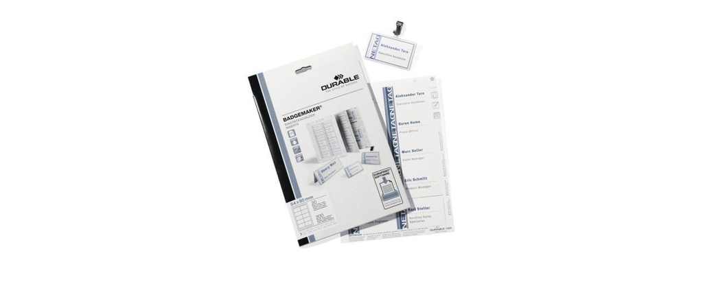 DURABLE Badgemaker 90x54mm (20 pces)