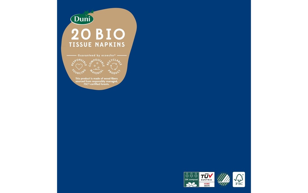 [960060003] DUNI Serviettes 40x40cm bleu fon (20 pces)