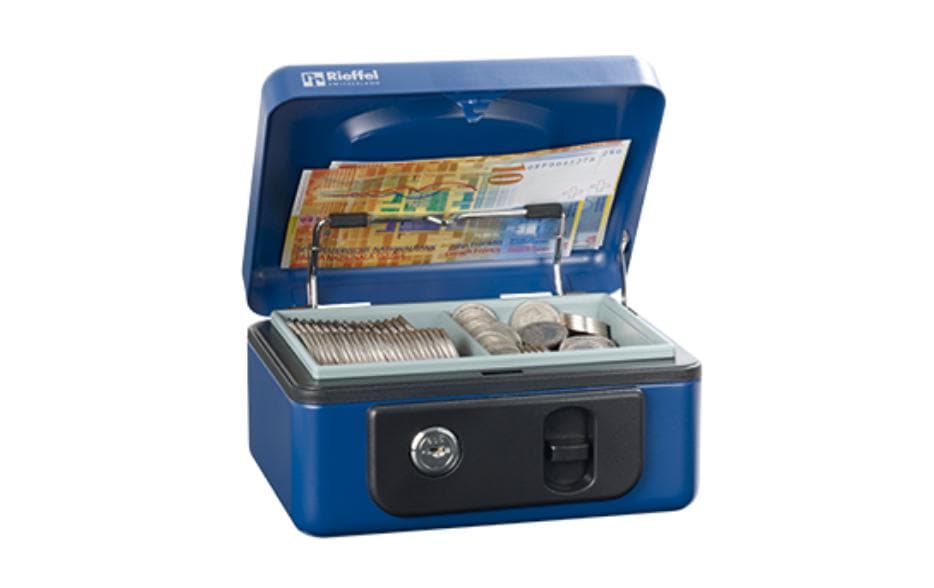RIEFFEL Caisse à monnaie DeLuxe 1 bleu
