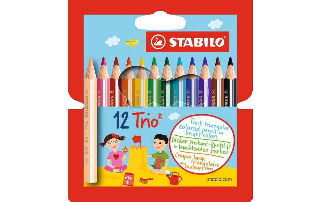 STABILO Cray.coul. Trio dick,court ét. (12 pces)