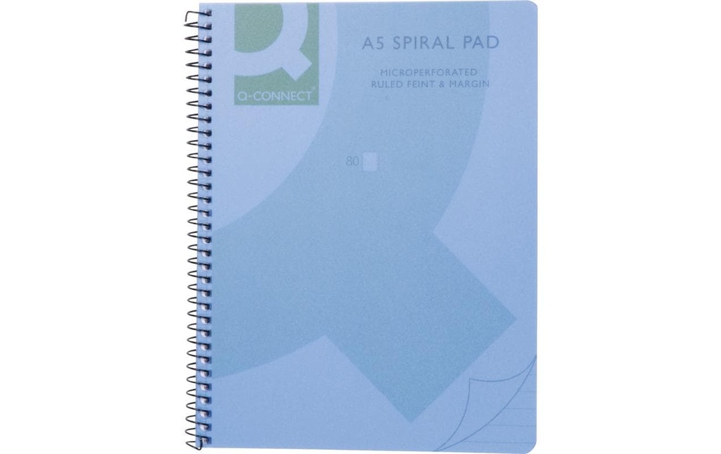 Q-CONNECT Cahier spiral A5 5mm quad.bleu (160 pces)
