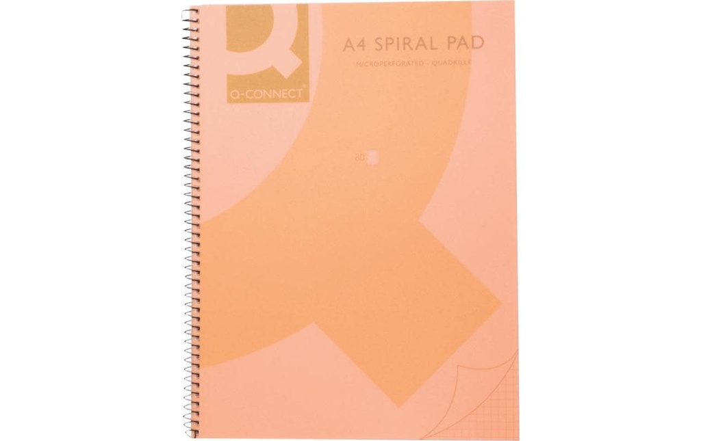 Q-CONNECT Cahier spiral A5 5mm quad.oran (160 pces)