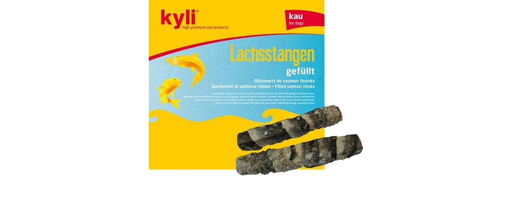 kyli Produit à mâcher  Bâtonnets de saumon farcis 2 pièces