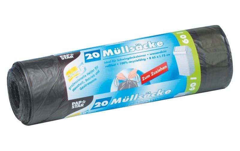 Weita Sac à ordures ménagères Papstar 60 l, 20 Pièce/s