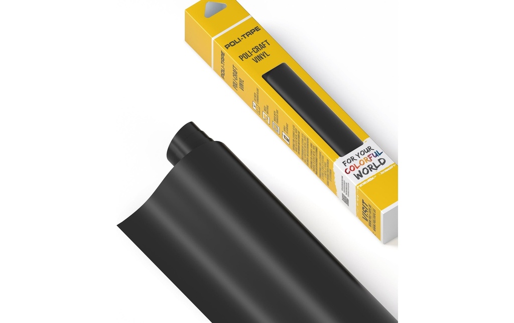 Poli-Tape Film de vinyle Permanent 30.5 x 183 cm, noir mat