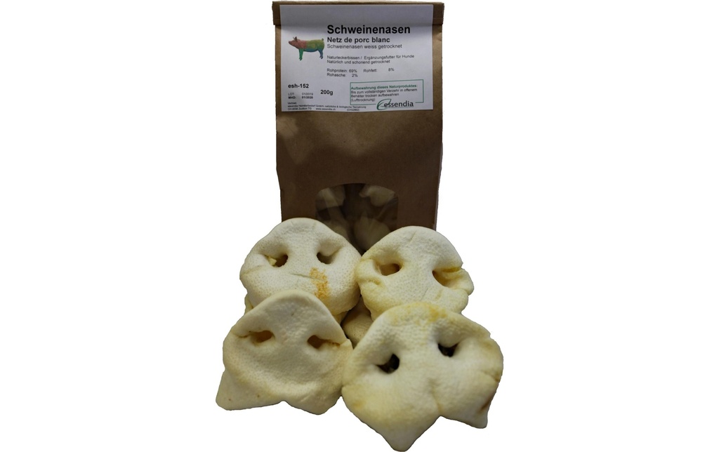essendia Produit à mâcher  Nez de porc blanc soufflé, 200 g