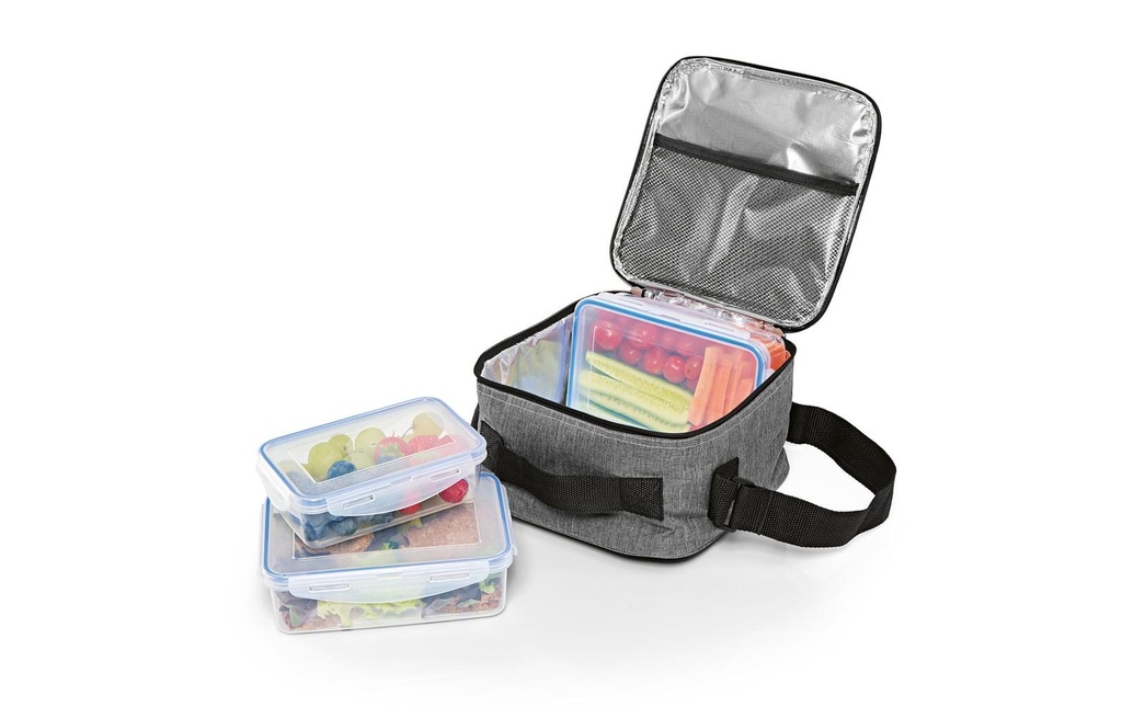EASYmaxx Sac isotherme avec 3 boîtes à lunch Klick-it 7 l gris