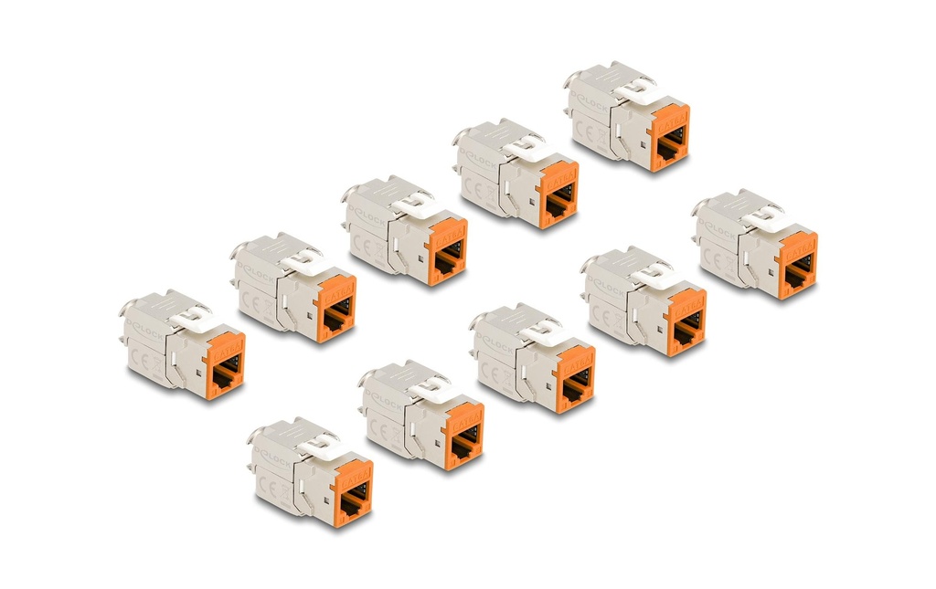 Delock Module Keystone RJ45 vers LSA Cat.6A Orange, 10 unités