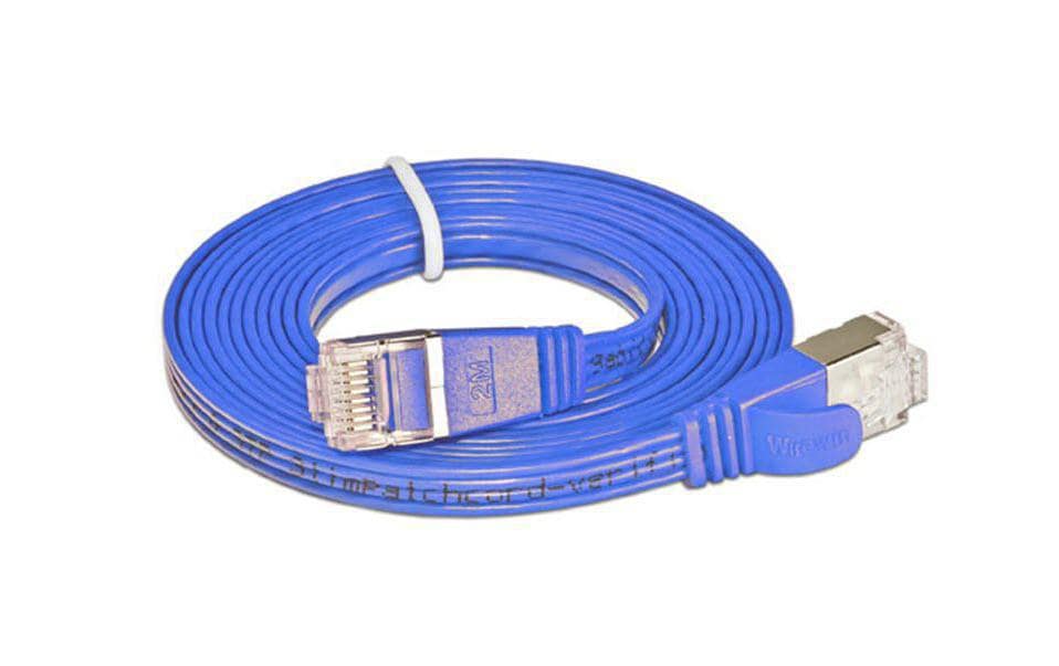 SLIM Câble patch slim RJ-45 - RJ-45, Cat 6, STP, 20 m, Bleu
