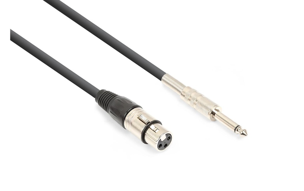 Vonyx Câble XLR XLRf-Jack 6.3 6 m, Noir