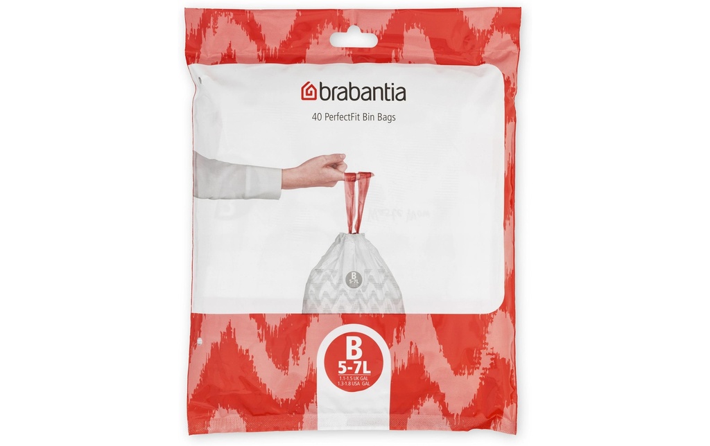 Brabantia Sac à ordures ménagères PerfectFit B 5 l, 40 Pièce/s