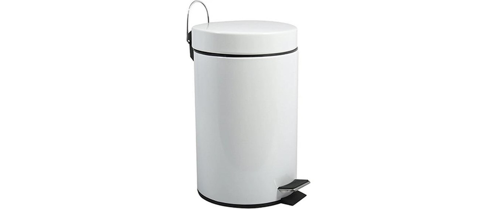 MSV Poubelle à pédale 12 l, Blanc
