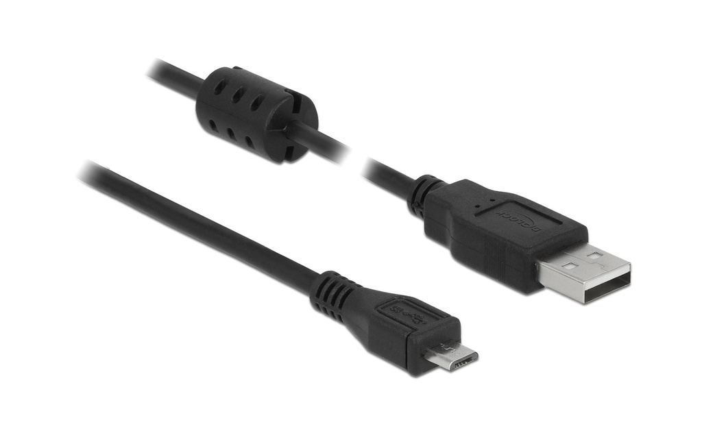 Delock Câble USB 2.0 avec noyau de ferrite USB-A - Micro-USB B 0.5 m